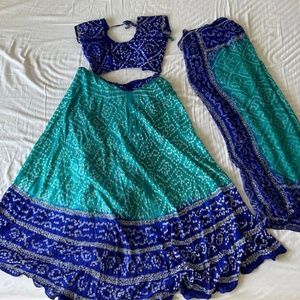 Beautiful blue bandhani lehenga